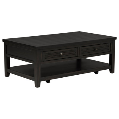 Sutter Distressed Java 2-Drawer Rectangular Coffee Table