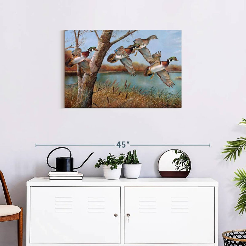 Brampt Flying Wood Ducks, 20" H x 30" W