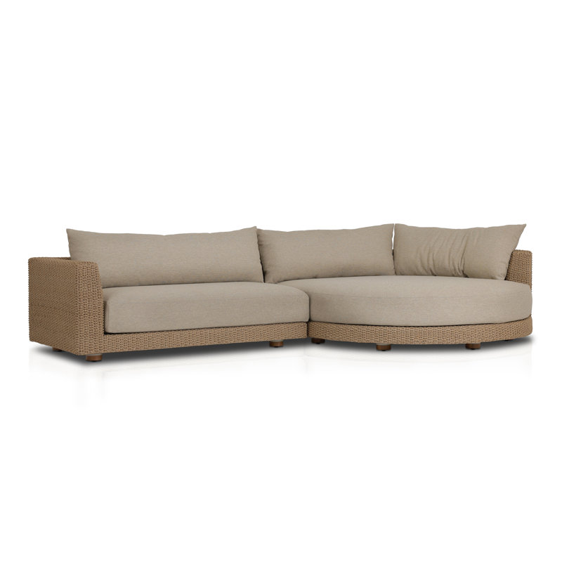 Canapé modulaire pour terrasse 133,5 po Marnier, Accoudoir à droite (vu de face)