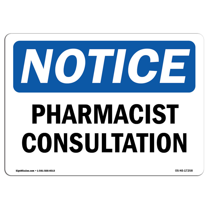 Enseigne de Pharmacien en plastique 10 po x 7 po