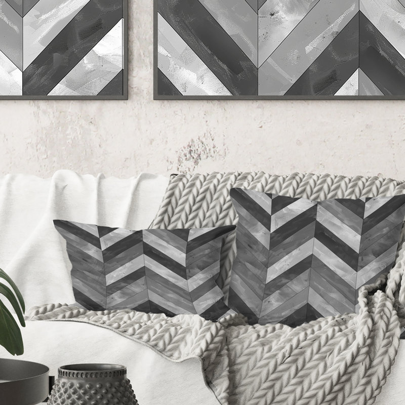 Coussin lombaire à chevrons gris II