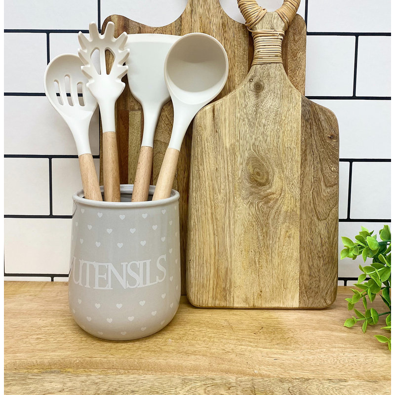 Ceramic / Porcelain Oval Utensil Crock