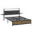 Queen Size Bed Frame With RGB LED Lights,USB Port And Power Outlet,Upholstered Headboard Soft Backrest And Bedside Shelf,No Box Spring Needed , Rustic Brown