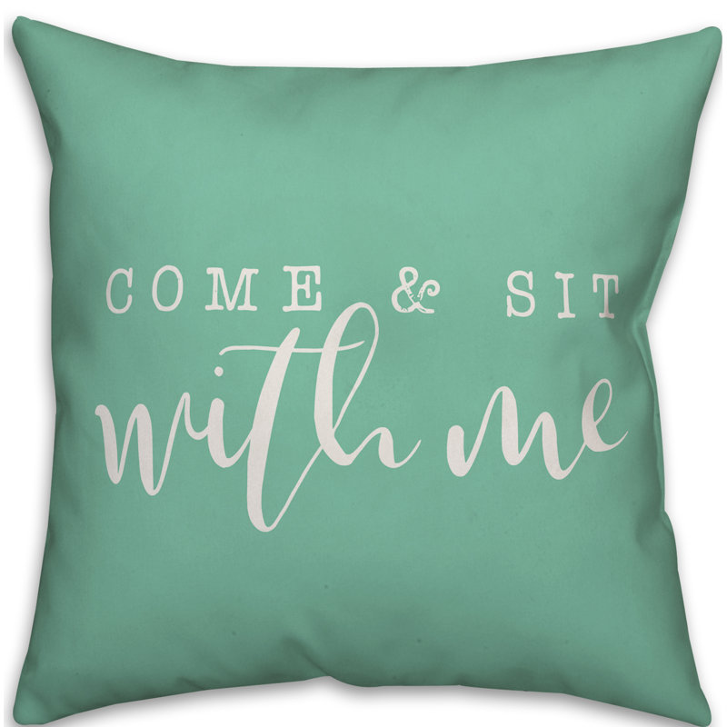  Housse et insert de coussin carré extérieur Come and Sit with Me, H 16 po x l 16 po, Vert menthe