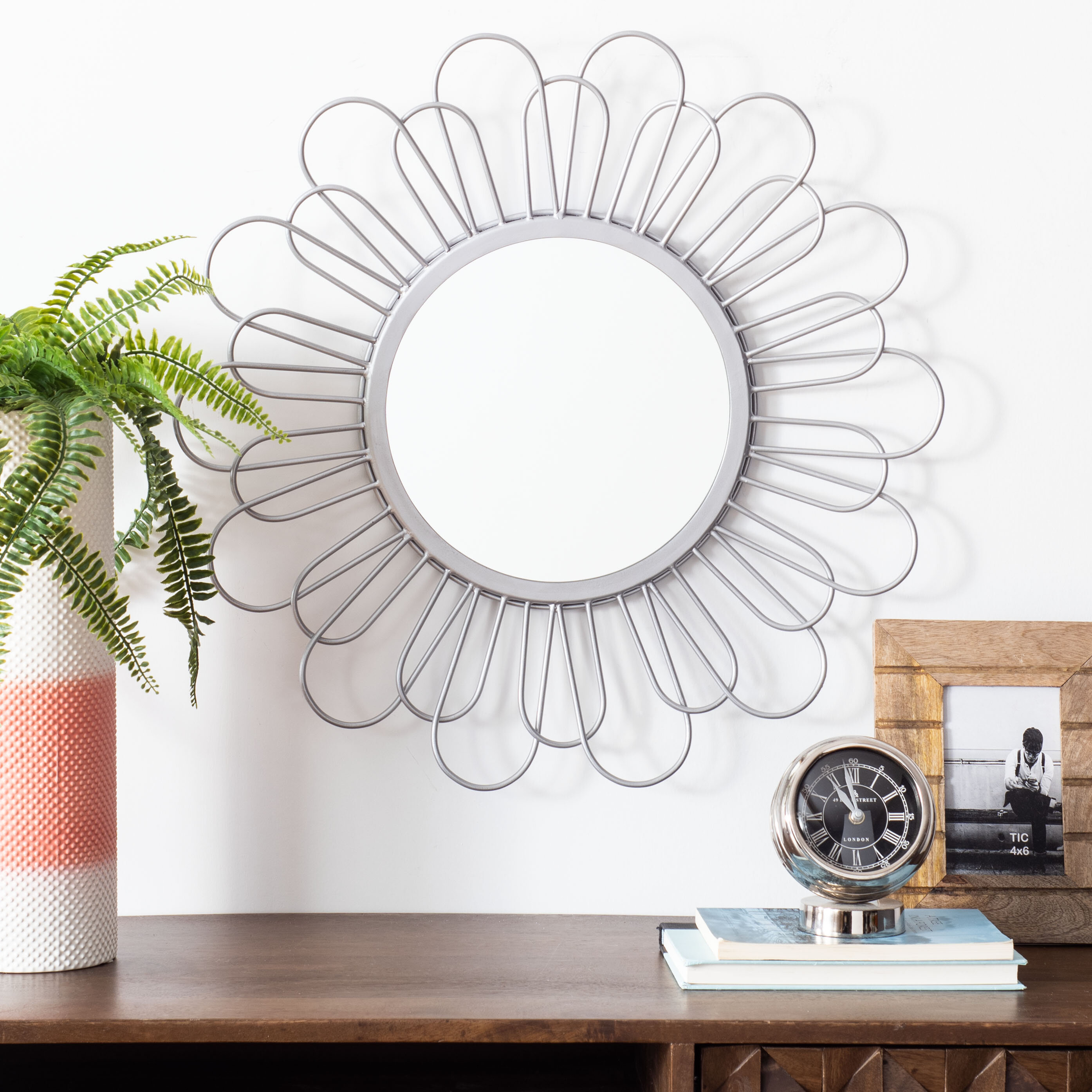 Everly Quinn Metal Flat Wall Mirror | Wayfair