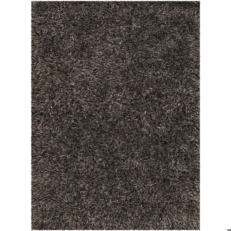 Tulip Red Area Rug, Rectangle 9' x 13', Black