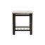 Table de bout Traditional 1pc avec surface en faux marbre, pieds en noyer antique teinté foncé et tablette ouverte pour le café et utilisation dans un plateau esthétique moderne