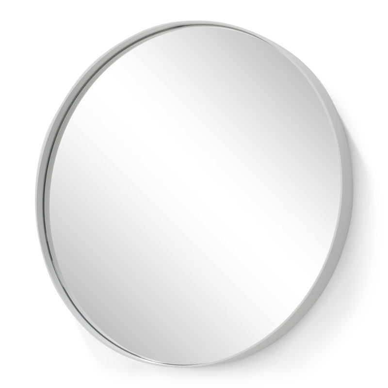 Donna Metal Flat Wall Mirror, White