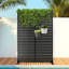 Panneau d'intimité en métal - H 72 po x l 47 po avec support autoportant noir, patio extérieur, balcon, poubelle et couvercle AC, toile de fond de Noël