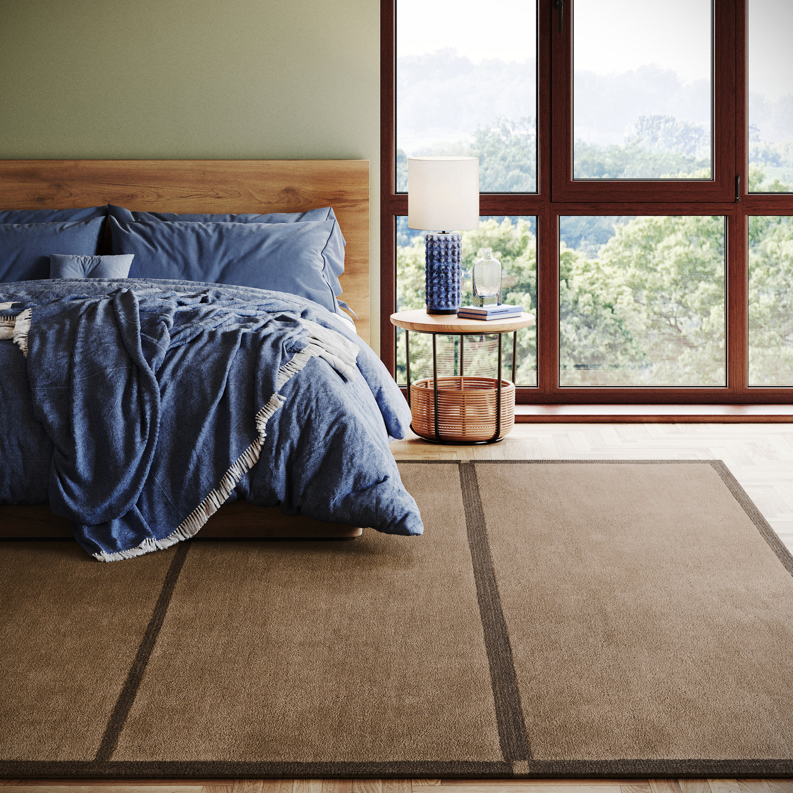 Mid-Century Hand-Tufted Geometric Rug, Rectangle 6' x 9'