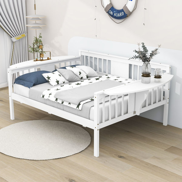 Harriet Bee Emary Full Size Wooden Daybed with Small Folding Table ...
