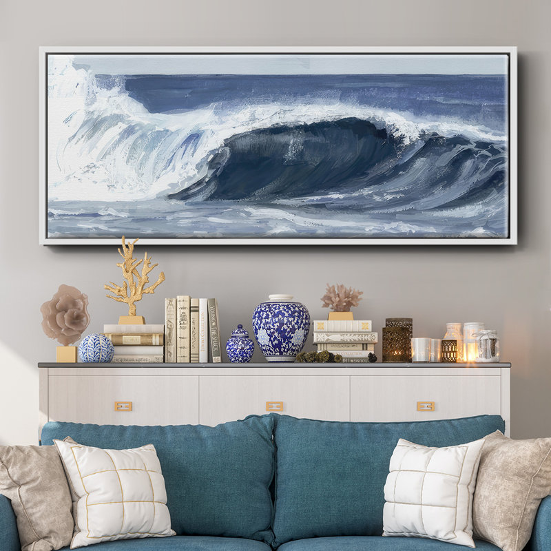 Surf Jet II - toile encadrée, Blanc, H 20 po x l 50 po x P 1,5 po