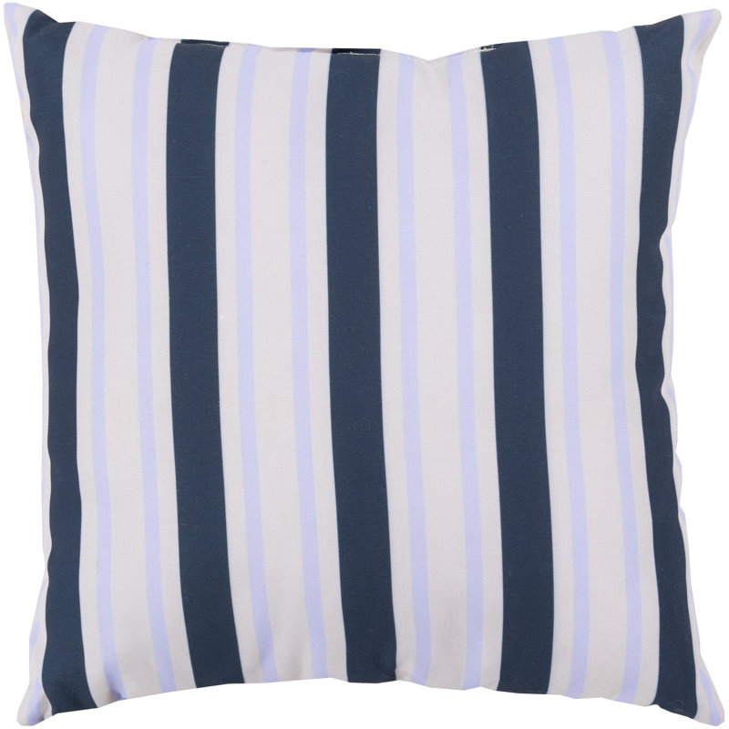 Rain Striped Outdoor Pillow Cover, 18" H x 18" W x 4" D, Cobalt/Sky Blue
