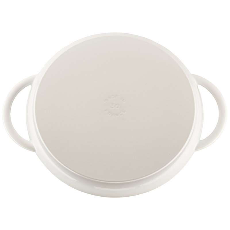 Staub 12 in. Cast iron Grill Pan, White