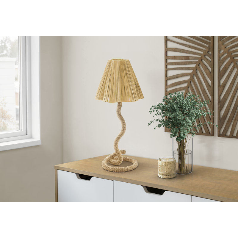 Lampe de table, 56 cm de hauteur, corde naturelle, abat-jour en papier naturel, style bohème classique, style classique