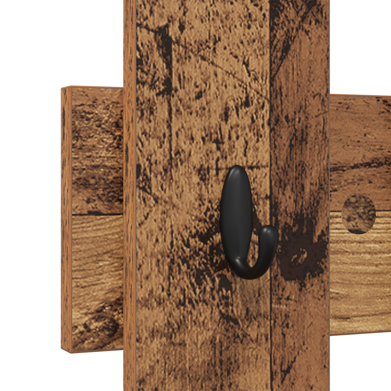 Wall-Mounted Coat Rack Wall-Mounted 60 X 3 X 82 Cm, Old Wood