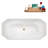 63" Streamline Soaking Glossy White Acrylic Freestanding Bathtub, Bamboo Tray, Drain-103682613