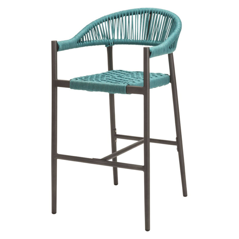 Skye Counter Stool with Aluminium Frame, Teal/Gray