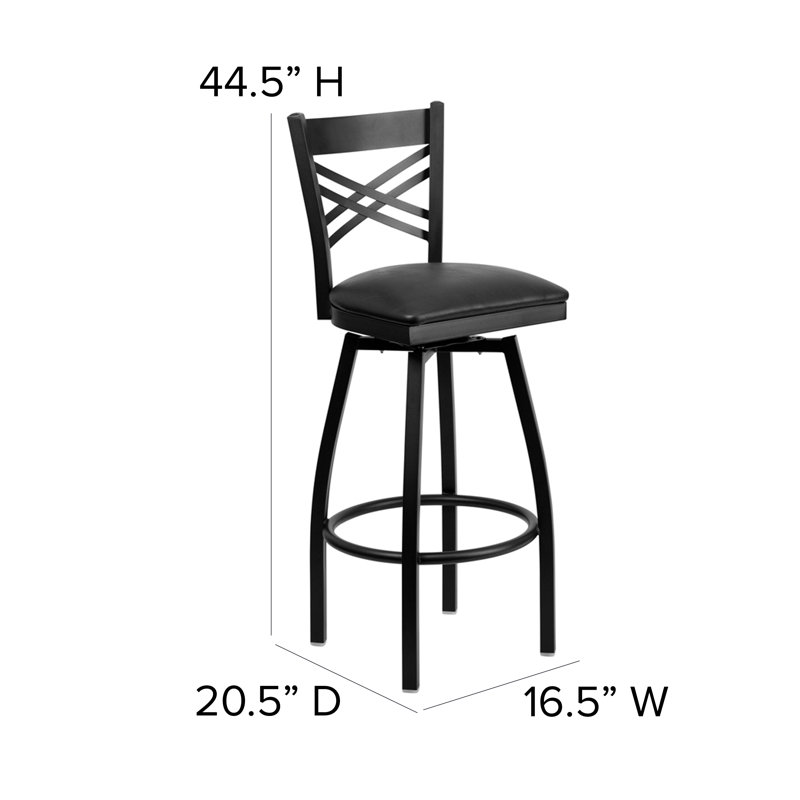 Tabouret tournant 32 "Lomonaco, Noir