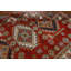Tapis oriental géométrique en laine Kazak noué à la main 7 x 8
