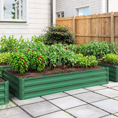  Green Metal Raised Garden Bed