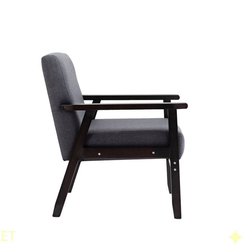 Chaise en tissu de 25 po Bahamas, Gris foncé, Noir