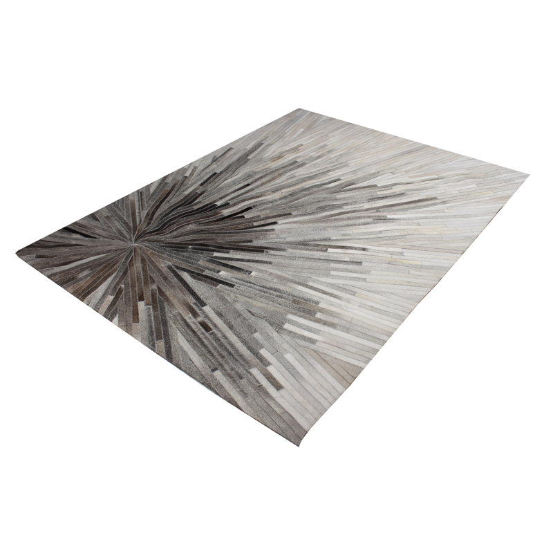 Tylei Cowhide Geometric Indoor Rug, Rectangle 5' x 7'