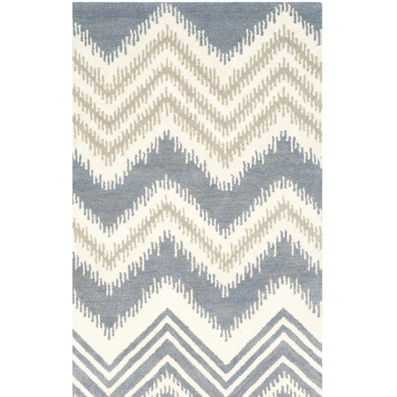 Simryn Hand Tufted Wool Chevron Rug, Runner 2'3" x 9'