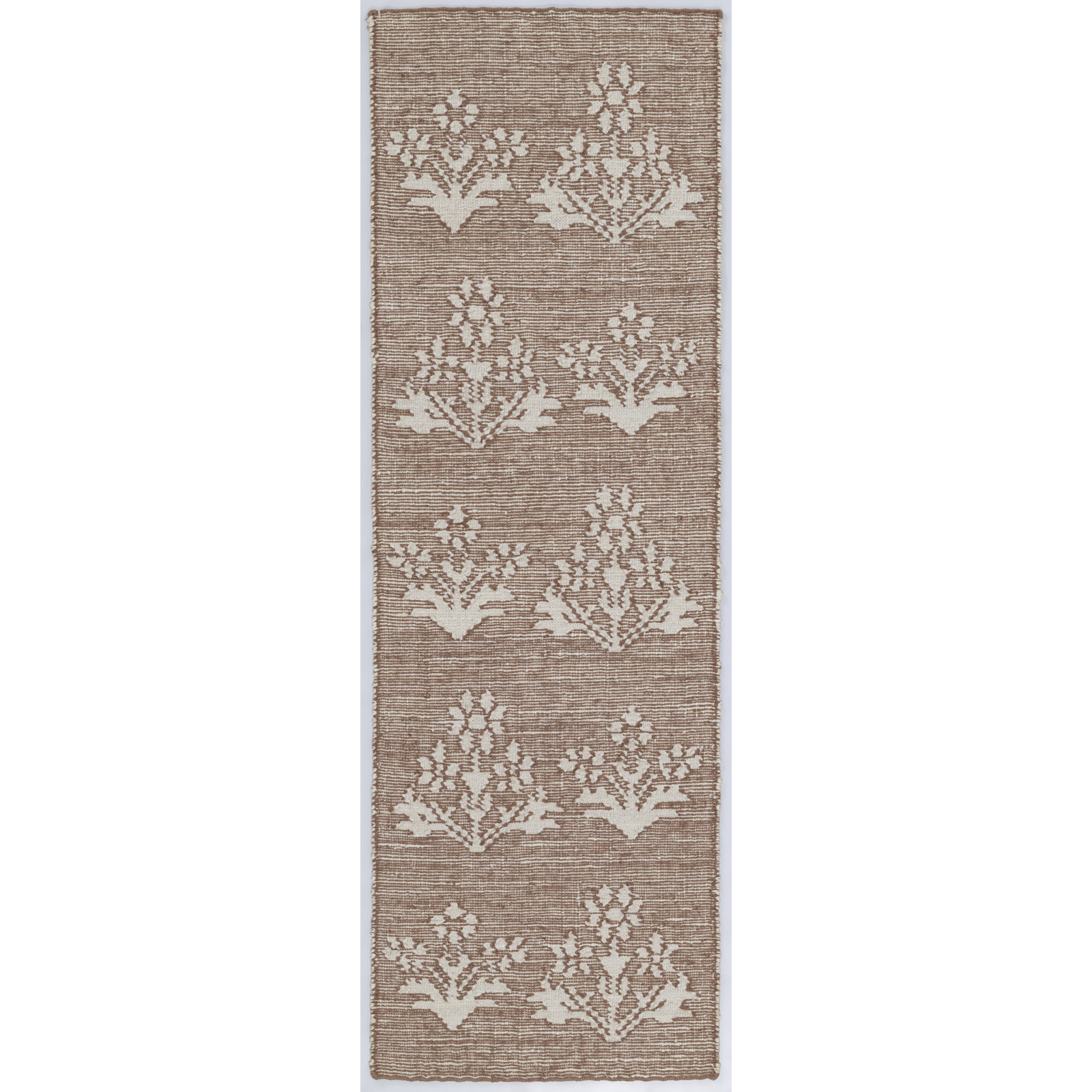 Heidi Flatweave Jute Botanical Scandinavian Rug, Clay, 2'6x8'