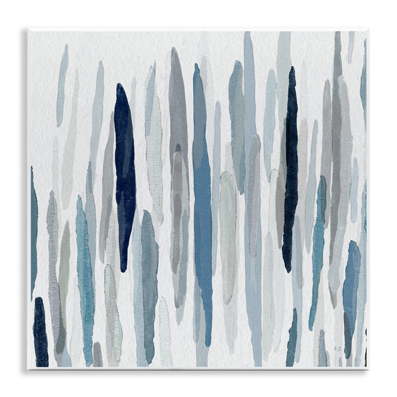 Abstract Thick Brush Blue Grey Paint