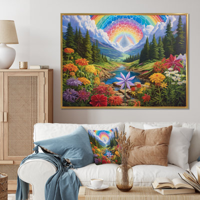 Sacred Rainbow Awakening In The Mountains, impression sur toile