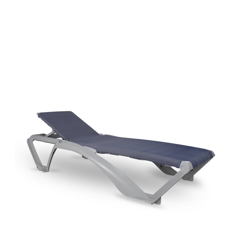 Bain de soleil Marina Club, Bleu denim, Argenté / Gris