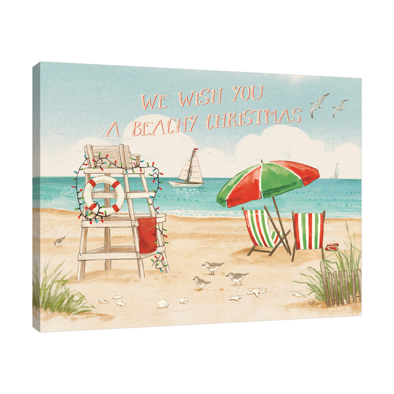 Reproduction d’art sur toile tendue, "plage de Noël I" par Janelle Penner, H 12 po x l 15 po x P 1,5 po