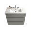 Meuble-lavabo de salle de bain avec lavabo et 3 trous de robinet, grand meuble-lavabo autoportant avec rangement