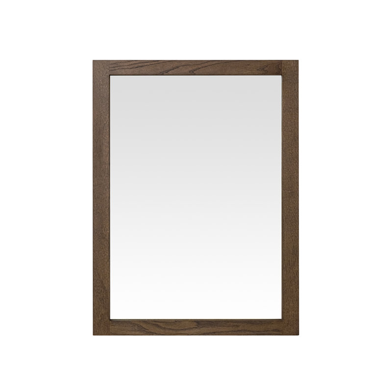 ARIEL Rectangular Wooden Mirror 24" x 32" in Brown Oak, 24"W x 0.8"D x 32"H, Brown Oak