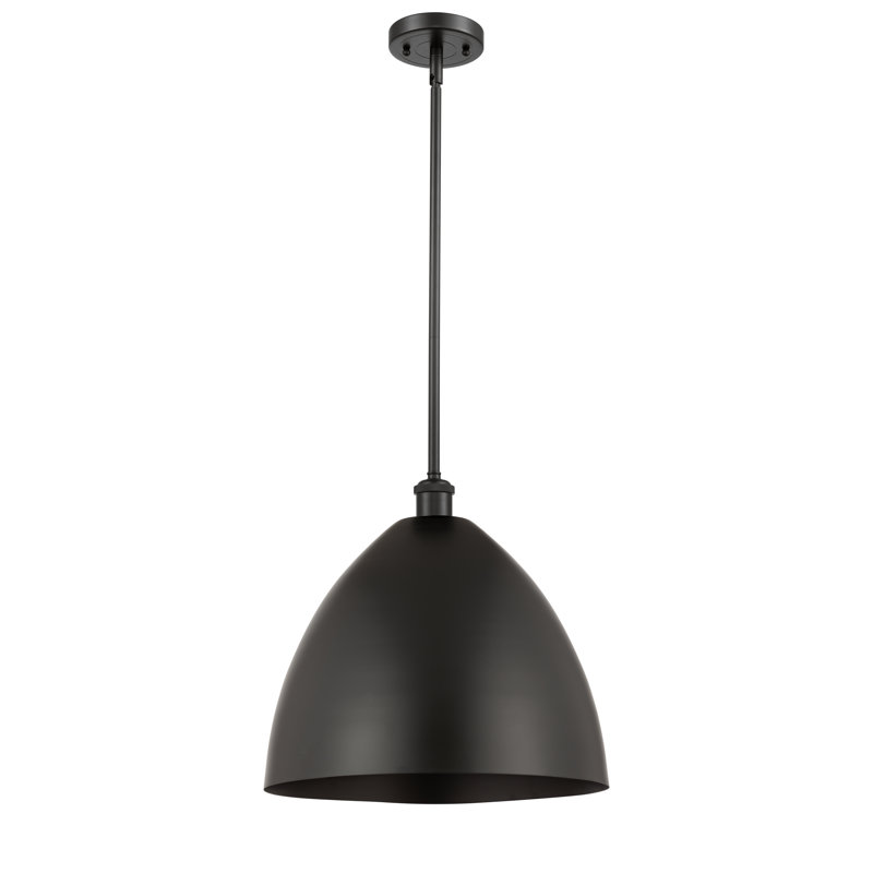 Luminaire suspendu conique à 1 lumière, Noir mat, Noir mat