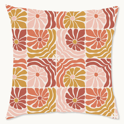 Coussin décoratif intérieur / extérieur en polyester rétro