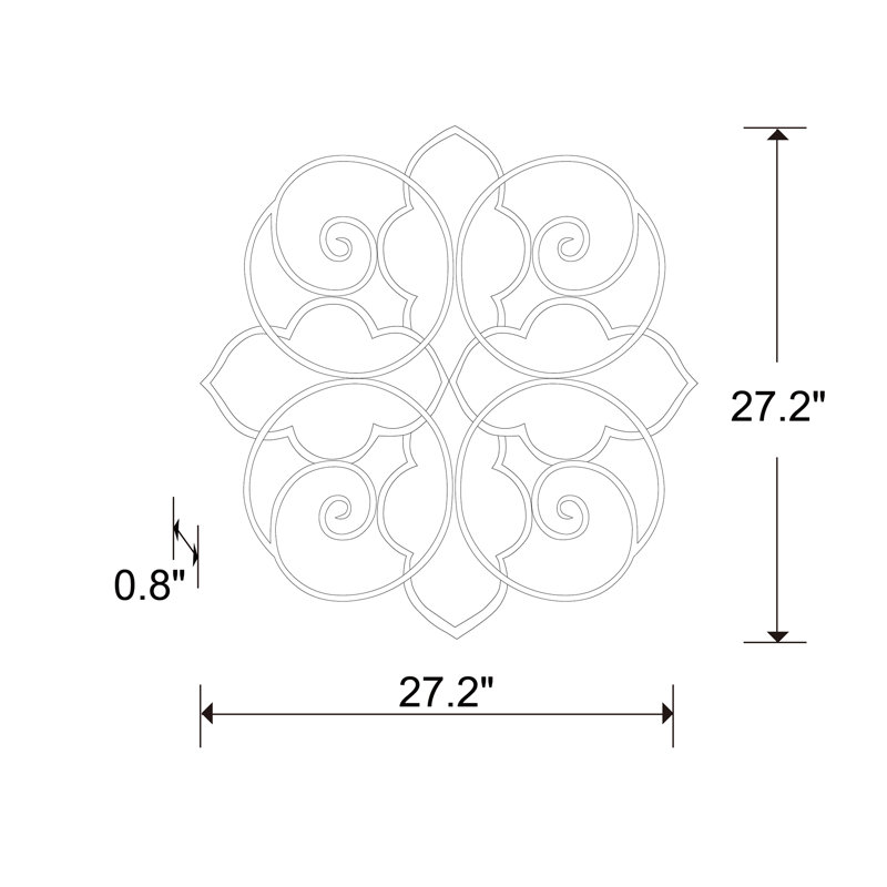 Ornate Bronze Metal Filigree Outdoor Wall Art
