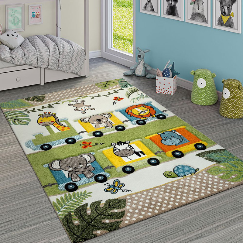 McCarthy Shag Green Rug, Rectangle 140 x 200cm