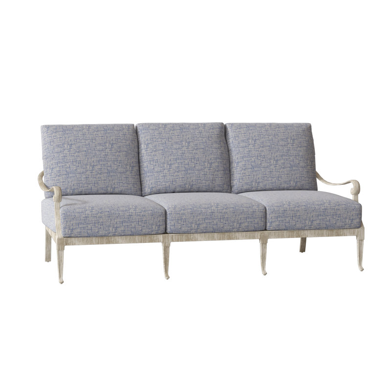 Wiltshire Outdoor 3 - Seat Patio Sofa, Weathered White, Canvas Spa Sunbrella® Canvas