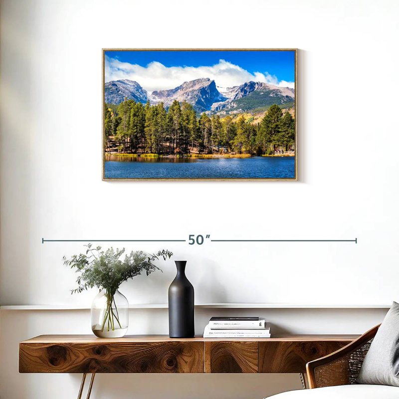 Rocky Mountain, Colorado, Cadre flottant en bois naturel, 31 po x 21 po