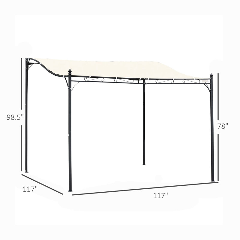 Outsunny Steel Outdoor Pergola Gazebo, Patio Canopy With Weather-Resistant Fabric And Drainage Holes For Backyard Pool Deck Garden
