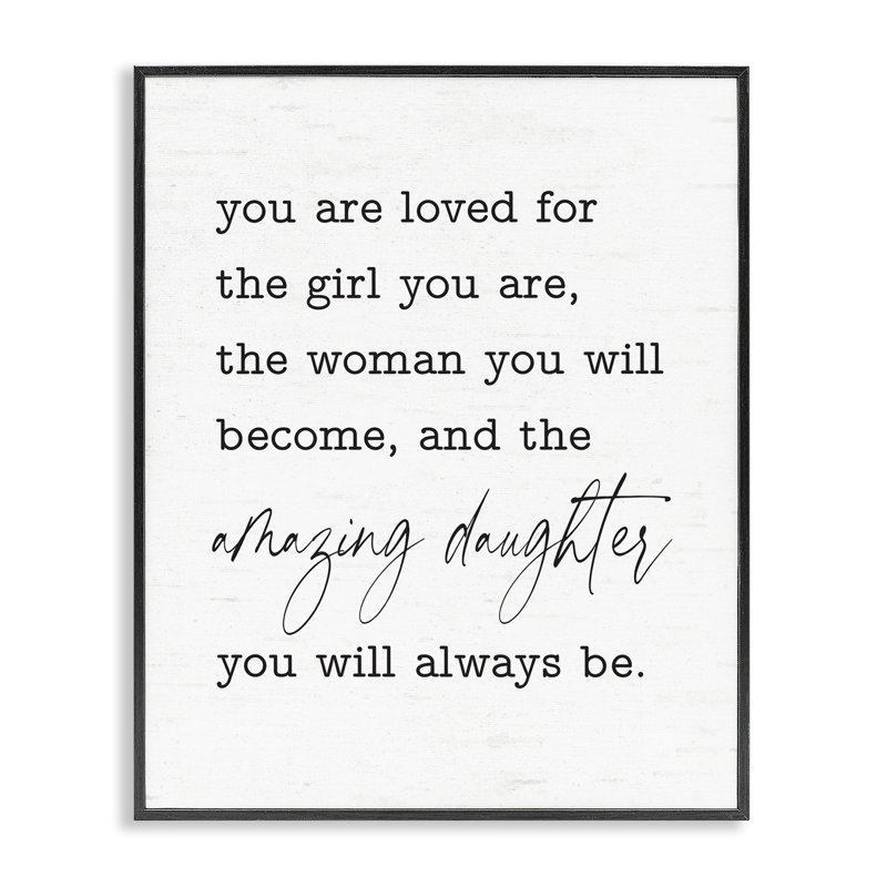 «Amazing Daughter Sentiment», estampe numérique encadrée bh-807, H 14 po x l 11 po, Giclée encadrée noir minuit