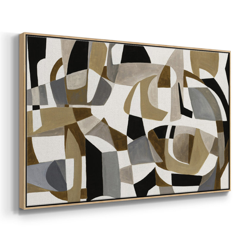 Jeu de cercle encadré sur toile, H 27 po x l 41 po x P 2 po, Naturel