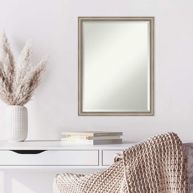 Miroir mural Carleena, 26 po x 20 po, Argent