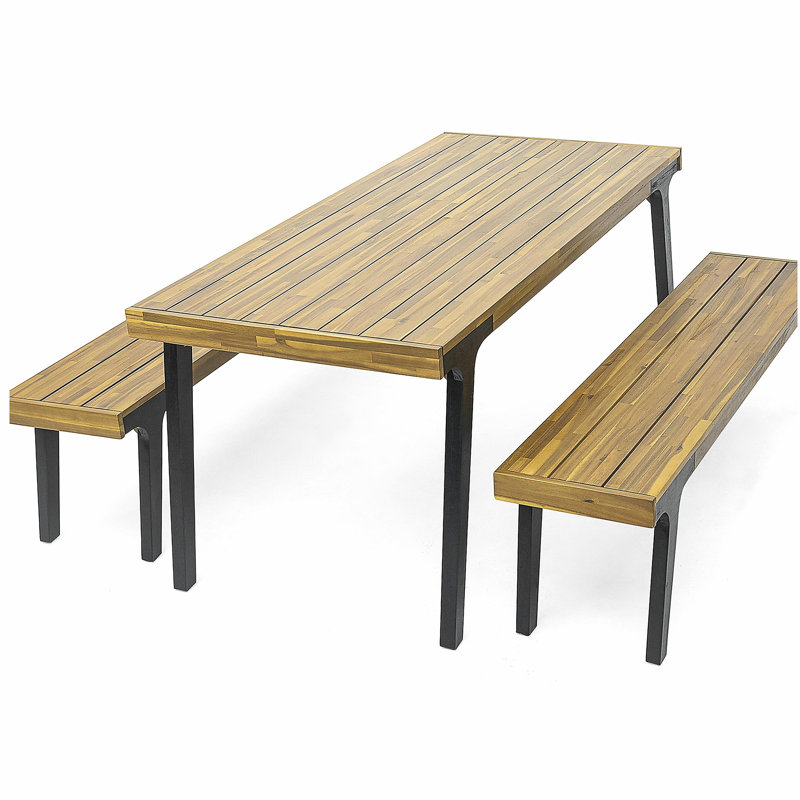 1 DINING TABLE+2 DINING BENCHES