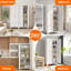 Armoire de rangement en métal 71 pouces à 2 portes, armoire en acier avec tablettes réglables pour le salon de la chambre à coucher, blanc