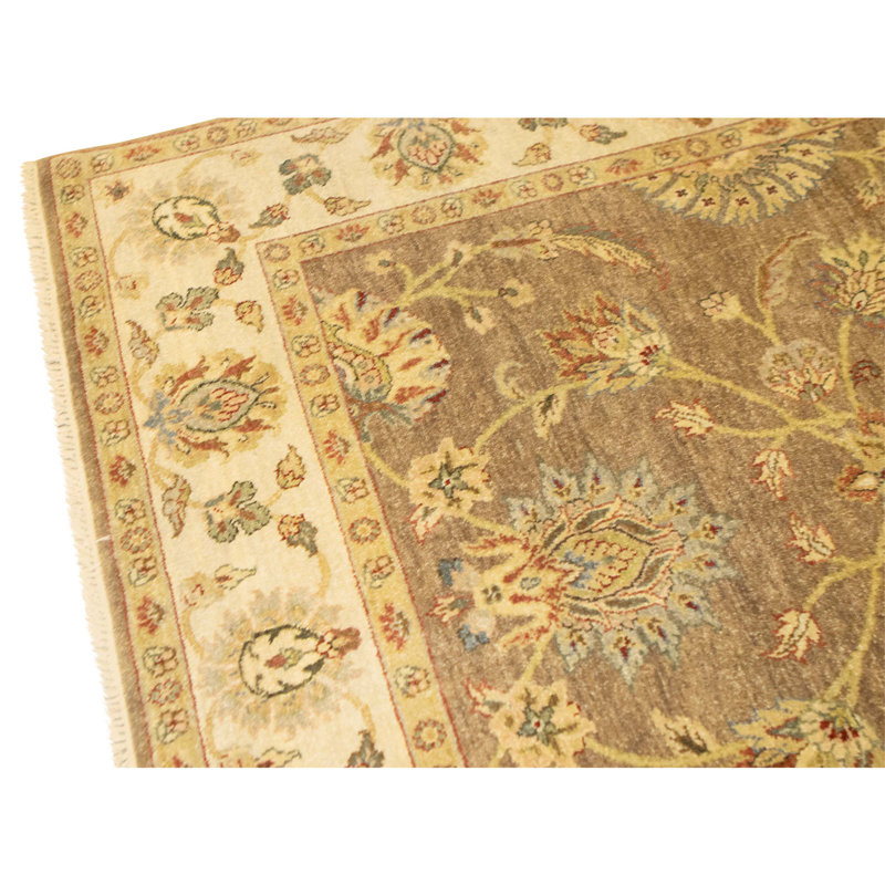 Hand Knotted Wool Oriental Area Rug in Light Blue And Ivory