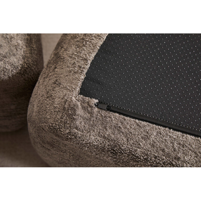 Canapé modulaire à compression sans assemblage requis, Light Gray Velvet, 27.6" H x 79.6" W x 39.8" D