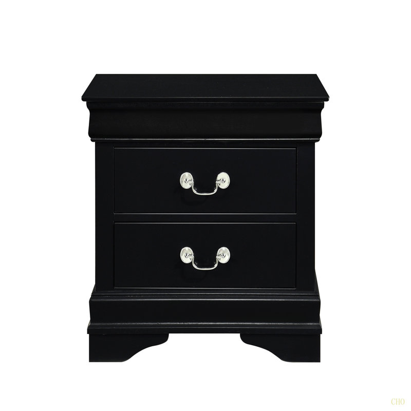 Table de chevet classique de style classique Louis Philippe, Noir